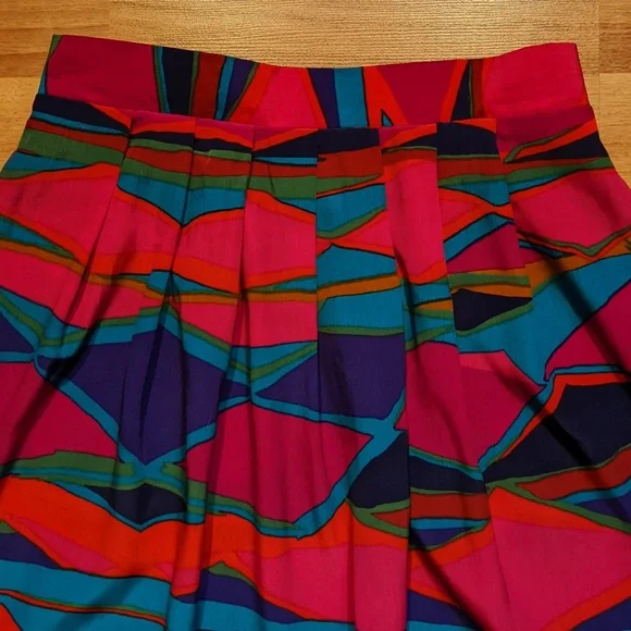 Vintage 80's colorful skirt with pockets by Collections Internationale - Picture 2 of 6